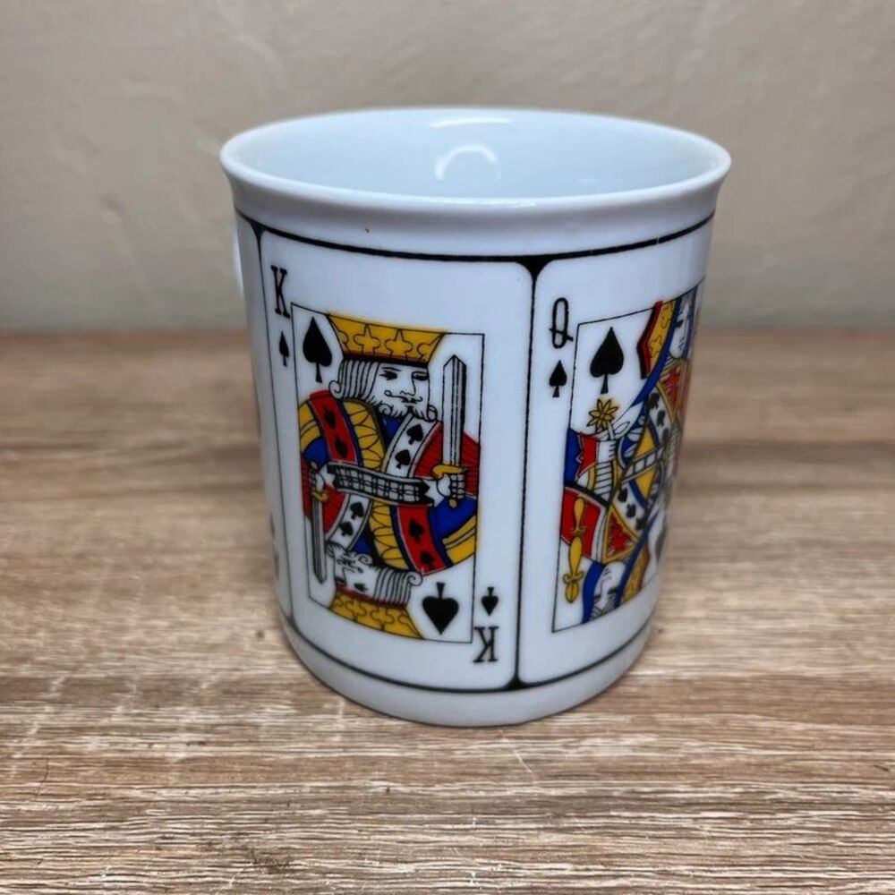 Vintage Royal Flush Playing Cards Ceramic Coffee Mug Cup Jobar
